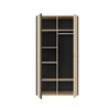 Armoire-2-portes-Duplex-decor-chataignier-naturel-noir-G72173-105cm-open-Gautier