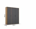 Armoire-3-portes-Voyager-facade-gris-metal-corps-imitation-chene-artisan-dimensions-Rauch