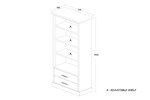 Bibliotheque-2-tiroirs-Ella-decor-bois-chene-75cm-dessin-Oosterlynck