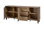 Buffet-Ikaro-decor-atlantic-wood-220cm-ouvert-Bauwens-GBO