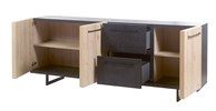 Buffet-Viareggio-dark-stone-castella-ouvert-230cm-Bauwens-GBO