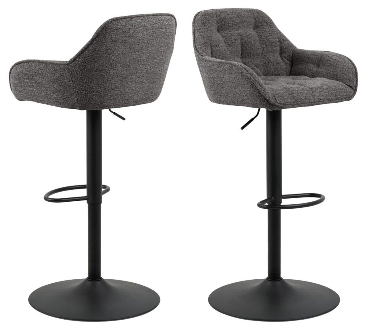 Set de 2 chaises hautes de bar Ozan 5518 - anthracite - h75