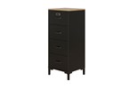 Commode-haute-4-tiroirs-Diagone-Manchester-decor-noir-E13050-43cm-Gautier