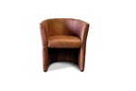 Fauteuil-appoint-9750-simili-cuir-brun-clair-front-Rousseau