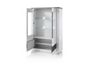 Vitrine-4-portes-Vertigo-laque-blanc-brillant-decor-chene-gris-120cm-02-Albea