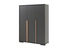 Armoire-3-portes-London-melamine-anthracite-decor-chene-146cm-Vipack