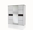 Armoire-3-portes-Vertigo-decor-chene-gris-laque-blanc-brillant-196cm-Albea-Mobili