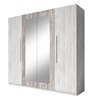 Armoire-4-portes-Vera-decor-arctic-pine-bright-dark-miroir-228cm-Helvetia