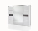 Armoire-4-portes-Vertigo-decor-chene-gris-laque-blanc-brillant-259cm-Albea-Mobili