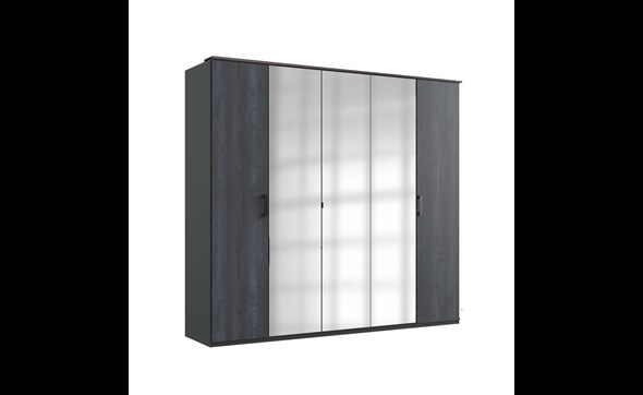 Armoire-Goteborg-566-K70-facade-digisteel-optic-corps-rechampis-graphite-Wimex