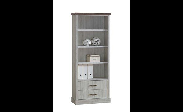 Bibliotheque-2-tiroirs-Ella-decor-bois-chene-75cm-Oosterlynck