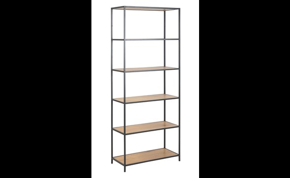 Bibliotheque-Seaford-decor-wild-oak-pieds-metal-noir-mat-89166-77cm-Actona