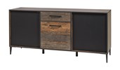 Buffet-3-portes-1-tiroir-Perugia-decor-brun-fonce-noir-mat-K647-DR3-210cm-Evan