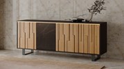 Buffet-4-portes-205cm-Everest-chene-fumé-chene-dore-ceramique-keyla-fer-gris-graphite-detail-Zagas