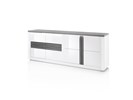 Buffet-4-portes-Vertigo-laque-blanc-brillant-decor-chene-gris-220cm-01-Albea