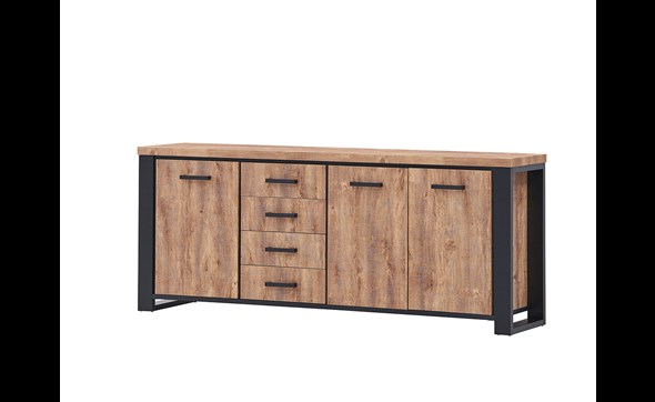 Buffet-Estrella-decor-bois-industrial-oak-noir-225cm-01-Oosterlynck