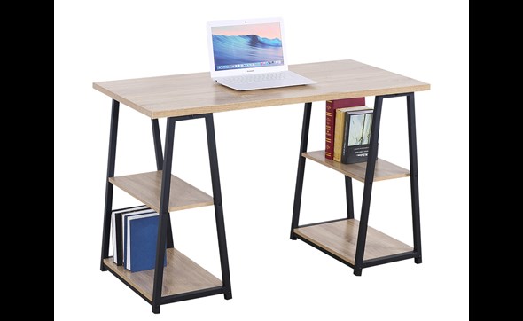 Bureau-Malino-1265-decor-chene-metal-120cm-Rousseau