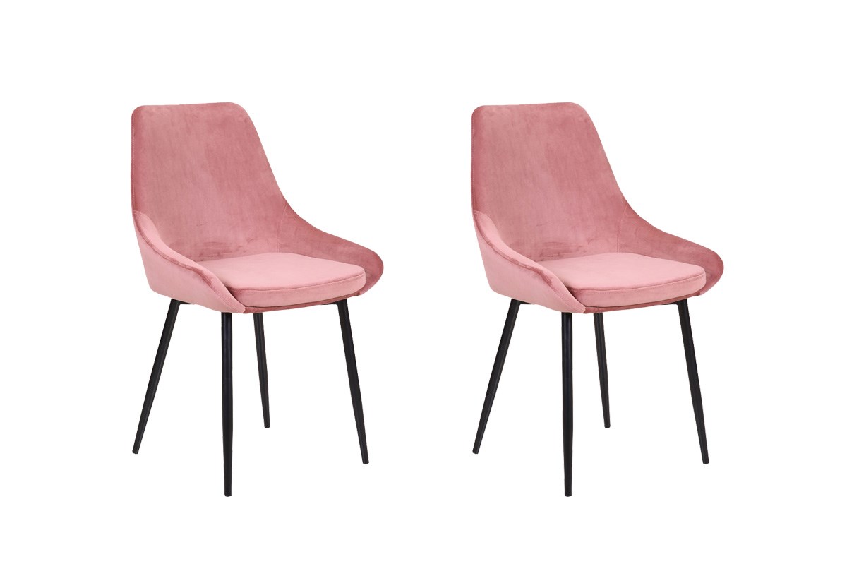 Set van 2 stoelen 9611 - velours roze - Meubelen