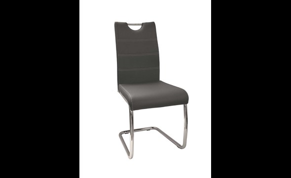 Chaise-S20-simili-cuir-gris-front-Oosterlynck