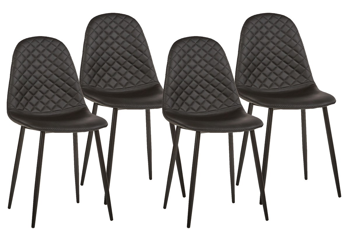 kant methodologie belasting Set van 4 stoelen ST1701 zwart - Meubelen Crack