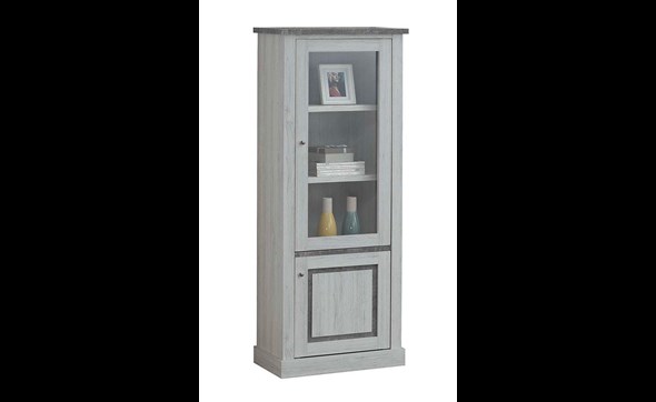 Colonne-vitrine-2-portes-Emma-decor-bois-chene-clair-72cm-Oosterlynck