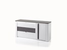 Commode-1-porte-3-tiroirs-Vertigo-decor-chene-gris-laque-blanc-brillant-155cm-Albea-Mobili