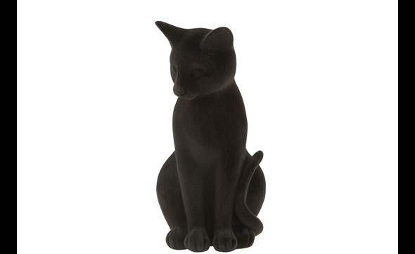 Figurine-chat-assis-16032-velours-noir-Jolipa