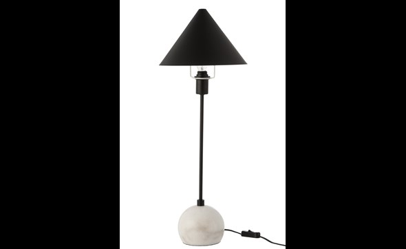 Lampe-Cone-5252-Marbre-Metal-Blanc-Noir-01-Jolipa