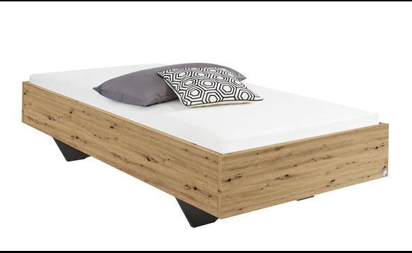 Lit ARYA 90x200 cm chêne artisan avec tête de lit