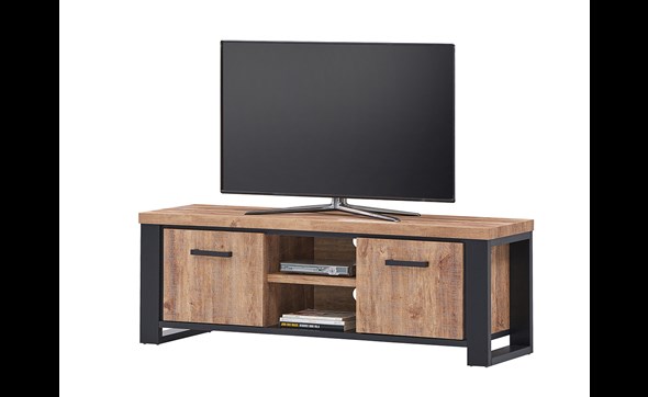 Meuble-TV-Estrella-decor-bois-industrial-oak-noir-160cm-01-Oosterlynck