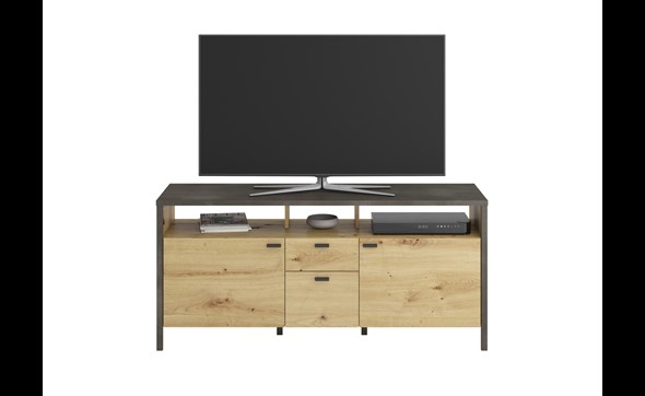 Meuble-TV-In-Loft-44-Artisan-Oak-Stahl-dunkel-front-FMD