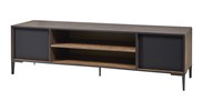 Meuble-tv-2-portes-2-niches-Perugia-decor-brun-fonce-noir-mat-K647-TV2-185cm-Evan