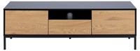 Meuble-tv-Seaford-81691-ash-black-base-metal-powder-coated-portes-wild-oak-front-Actona