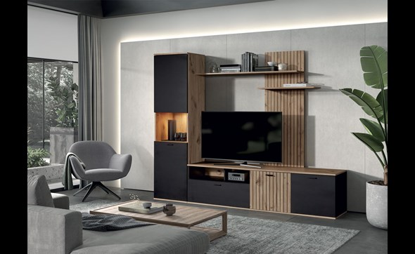 Meuble-tv-Silver-TVWAND235-decor-canyon-oak-ambi-GBO-Bauwens