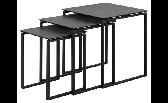 Set-3-tables-de-salon-Katrine-88531-plateau-ceramique-noir-pieds-metal-noir-50cm-Ambi-Actona