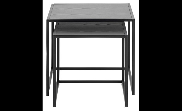 Set-de-2-tables-d-appoint-Seaford-90955-decor-ash-black-base-metal-powder-coated-rough-Actona