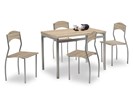 Set-table-4-chaises-Primo-5010-decor-chene-110cm-Rousseau