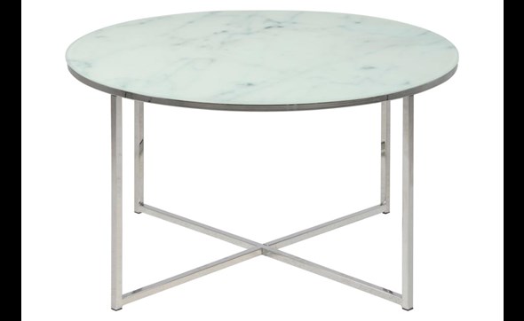 Table de salon - Alisma - 57546 - White marble Chrome -Actona