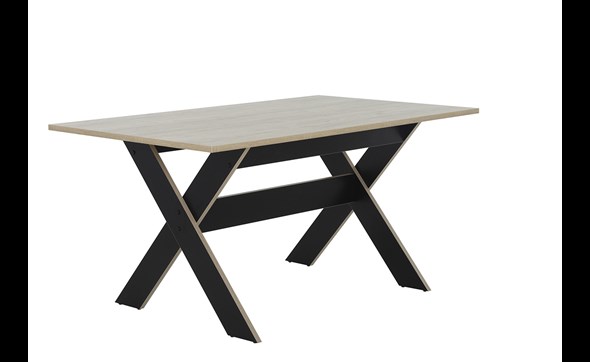 Table-rectangulaire-160cm-Medoc-Diagone-E16084-decor-bois-noir-Gautier