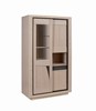 Vitrine-2-portes-pleine-1-porte-vitree-1-niche-Faro-incrustation-ceramique-gris-121500-teinte-naturel-309-Girardeau