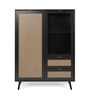 Vitrine-Vienna-53A-highboard-black-natur-cane-front-101cm-Finori